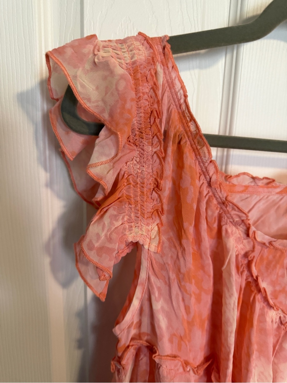 Anthropologie Pink Hanky Sheer Boho Tiered Asymmetrical Dress Size Small - Picture 7 of 8
